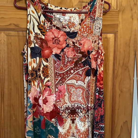 Chico’s Tapestry Print Mid Length Kimono (S/M) and matching Tank (Size 2) - Picture 5 of 5